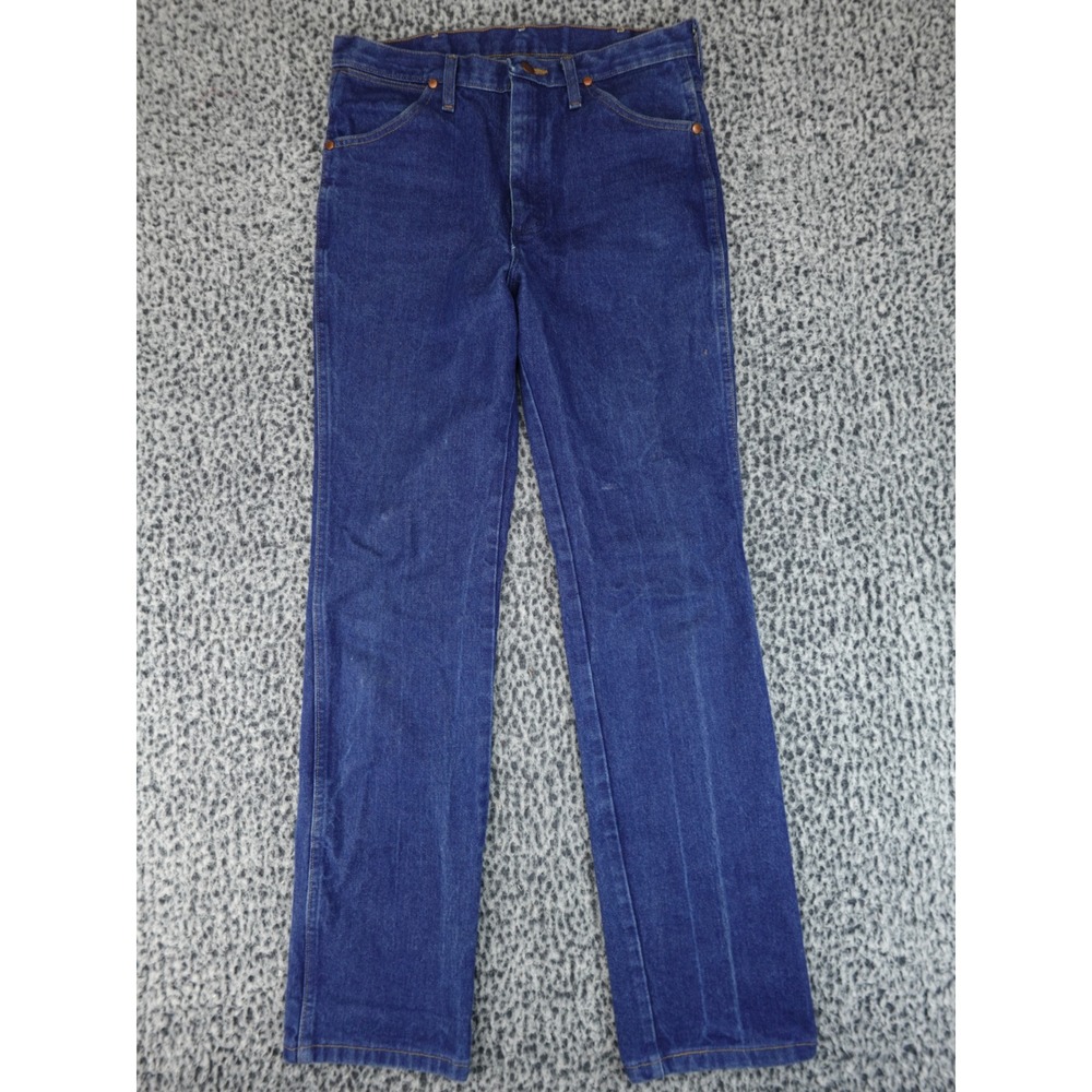 Wrangler Cowboy Cut Straight Leg Jeans Mens 32x34 Dark Wash Blue Denim High Rise